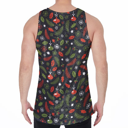 Christmas Decorations Pattern Print Men's Velvet Tank Top