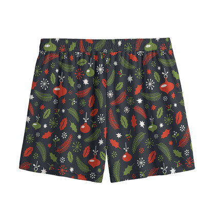Christmas Decorations Pattern Print Mesh Shorts