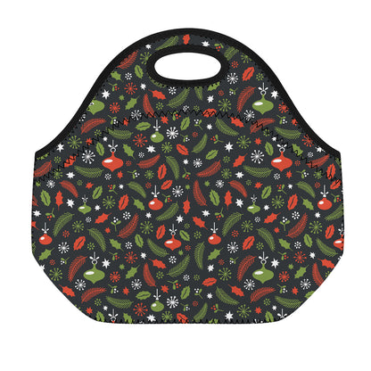 Christmas Decorations Pattern Print Neoprene Lunch Bag