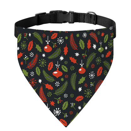Christmas Decorations Pattern Print Over The Collar Dog Bandana