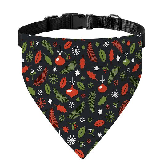 Christmas Decorations Pattern Print Over The Collar Dog Bandana