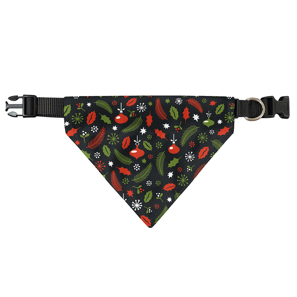 Christmas Decorations Pattern Print Over The Collar Dog Bandana