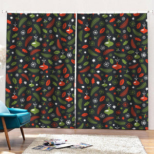 Christmas Decorations Pattern Print Pencil Pleat Curtains