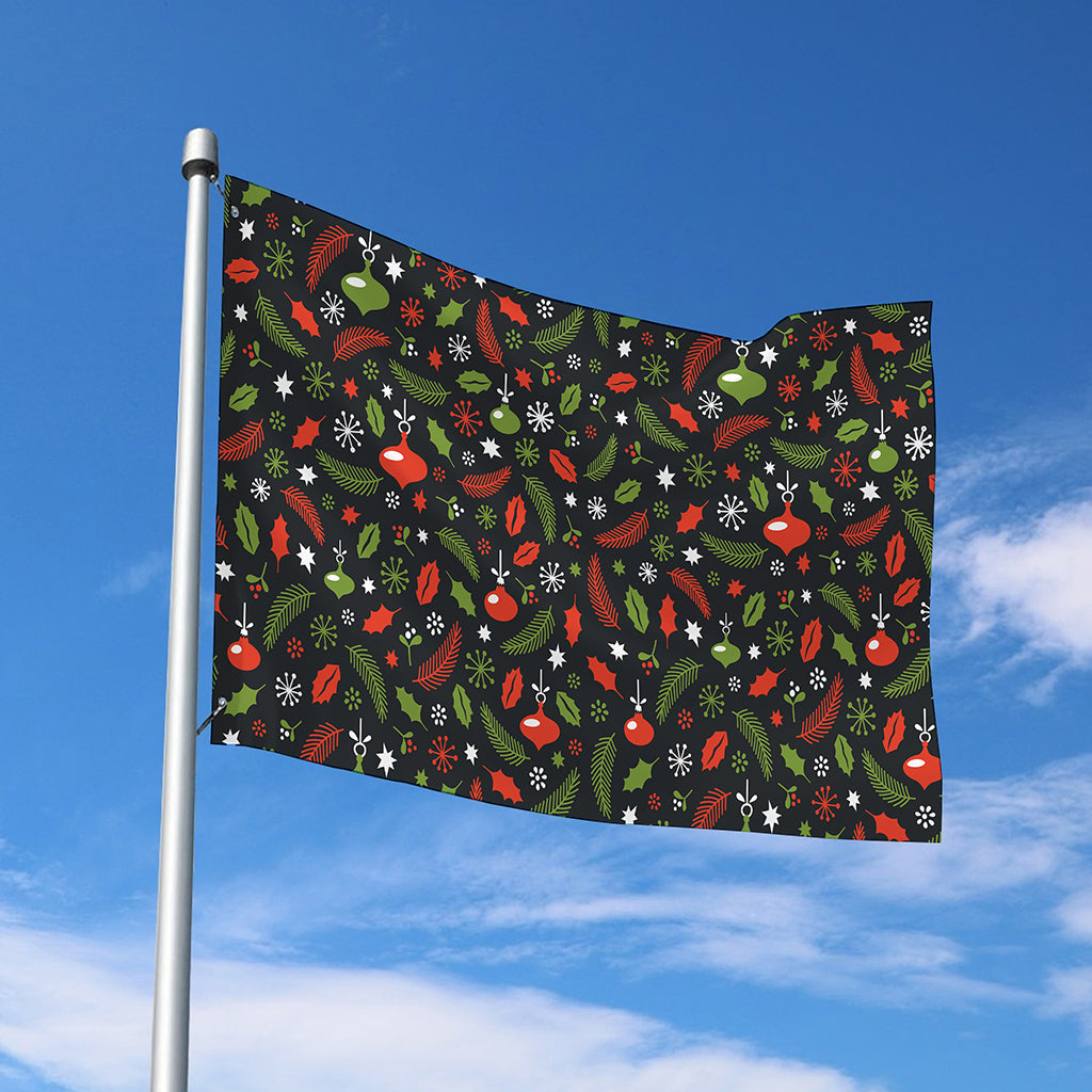 Christmas Decorations Pattern Print Polyester Flag