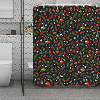 Christmas Decorations Pattern Print Polyester Shower Curtain