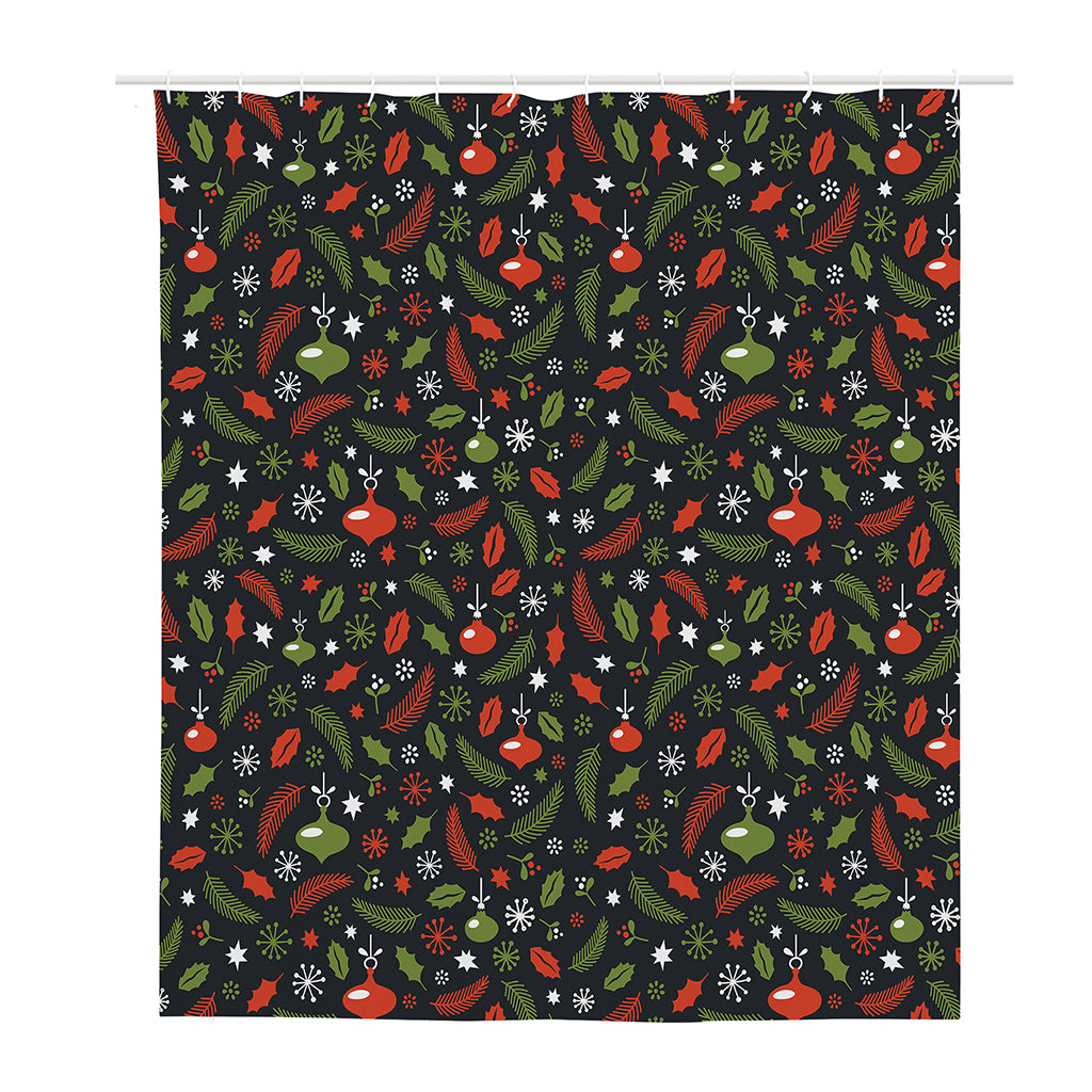 Christmas Decorations Pattern Print Polyester Shower Curtain
