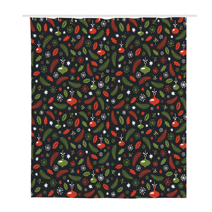 Christmas Decorations Pattern Print Polyester Shower Curtain
