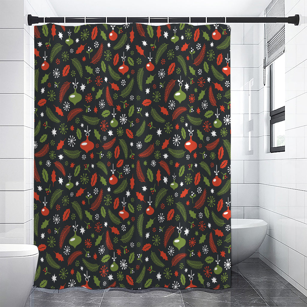 Christmas Decorations Pattern Print Premium Shower Curtain