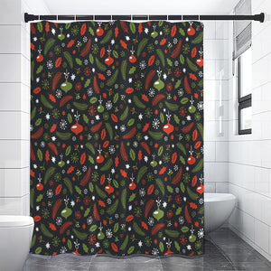 Christmas Decorations Pattern Print Premium Shower Curtain