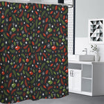 Christmas Decorations Pattern Print Premium Shower Curtain