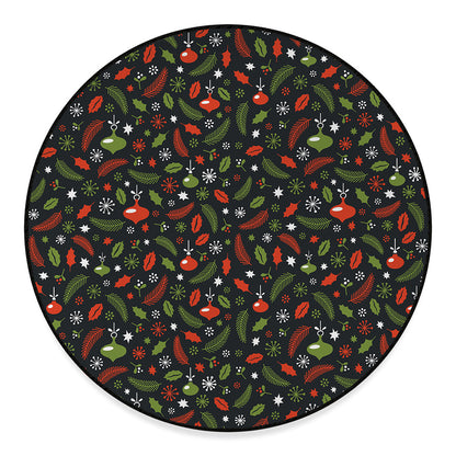 Christmas Decorations Pattern Print Round Floor Mat