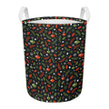 Christmas Decorations Pattern Print Round Laundry Basket