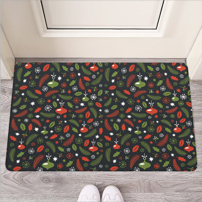 Christmas Decorations Pattern Print Rubber Doormat