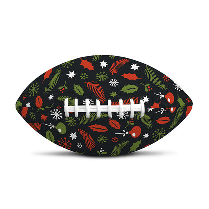 Christmas Decorations Pattern Print Rugby Ball