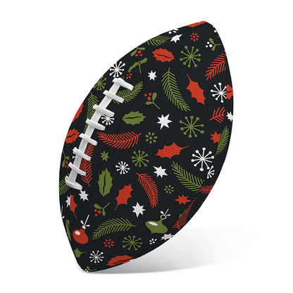 Christmas Decorations Pattern Print Rugby Ball