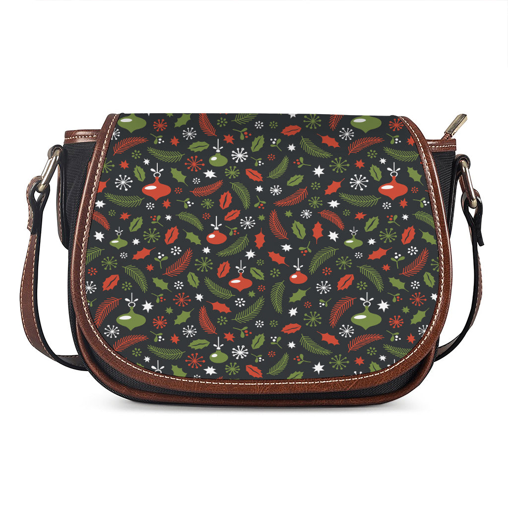 Christmas Decorations Pattern Print Saddle Bag