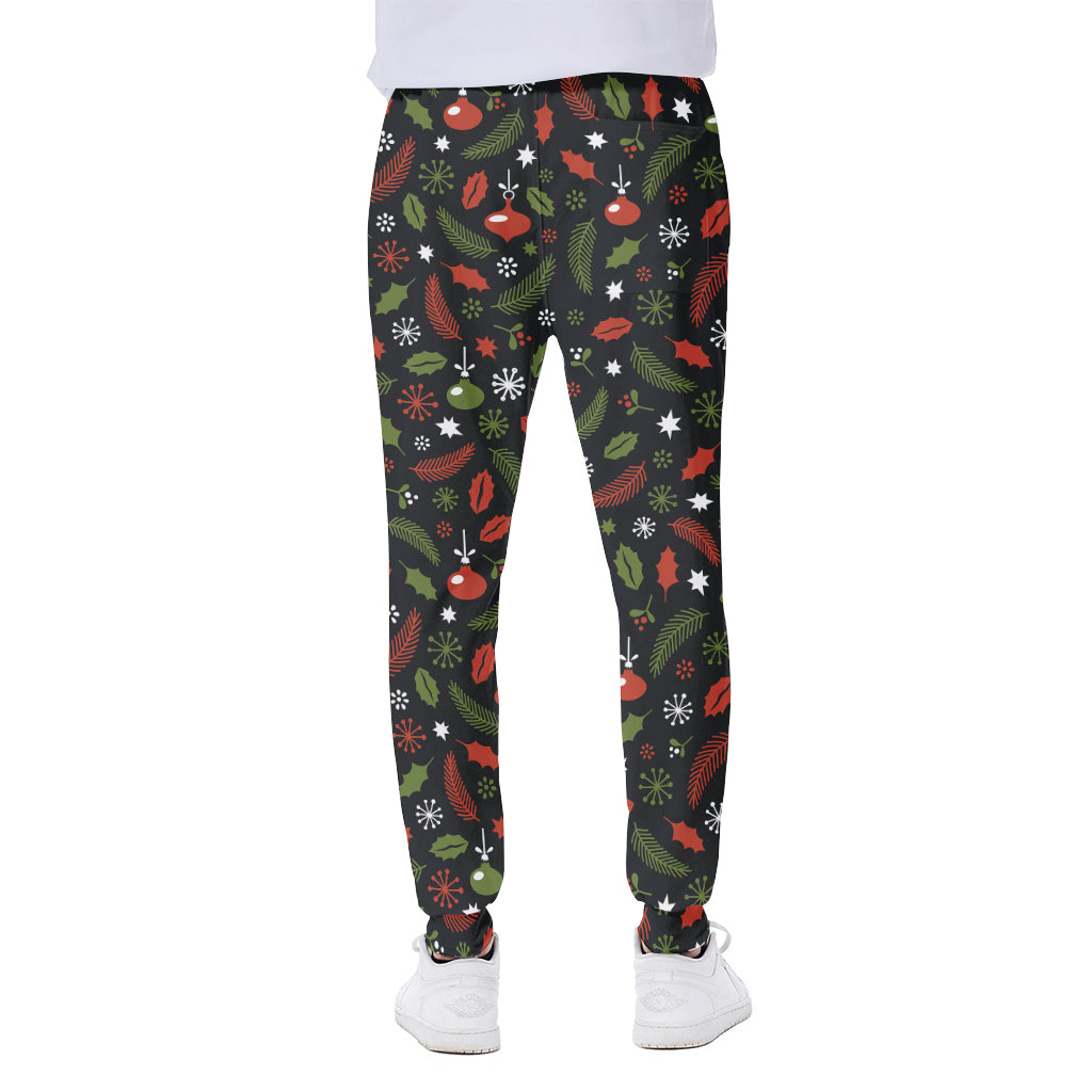 Christmas Decorations Pattern Print Scuba Joggers