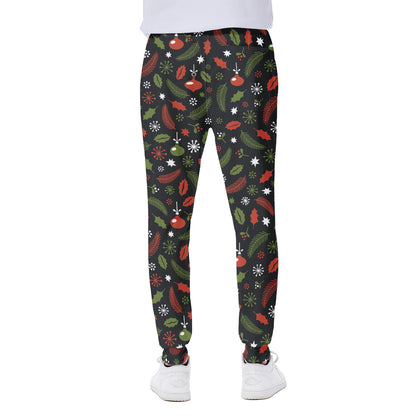 Christmas Decorations Pattern Print Scuba Joggers