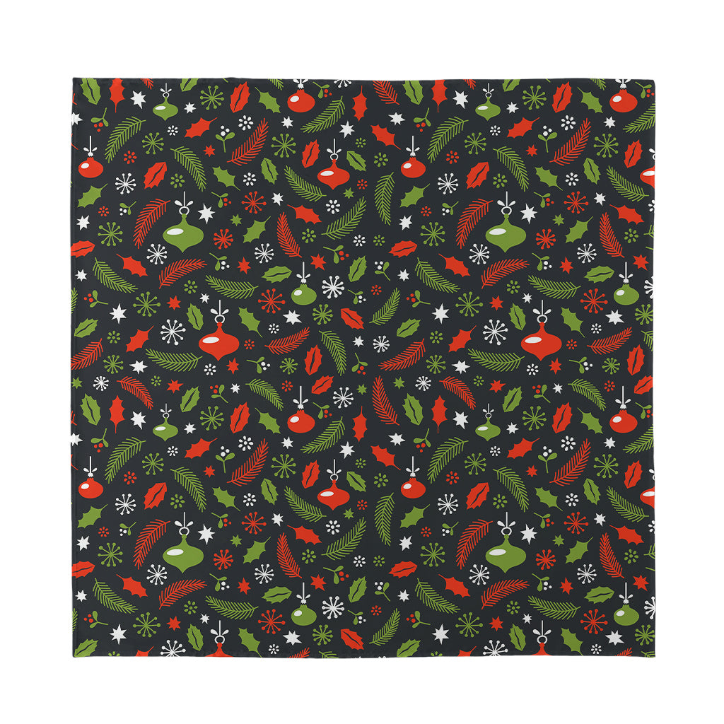 Christmas Decorations Pattern Print Silk Bandana