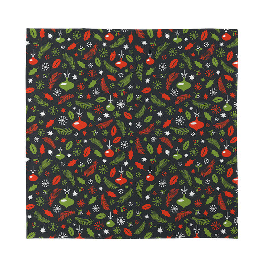 Christmas Decorations Pattern Print Silk Bandana
