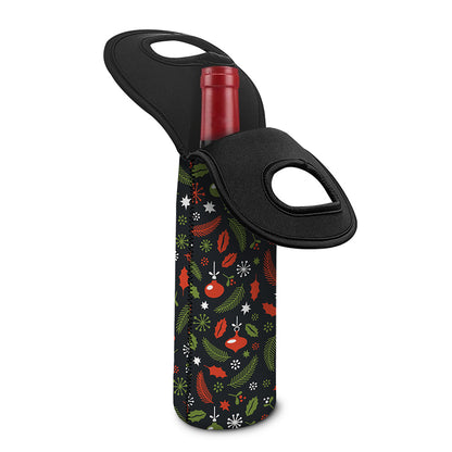 Christmas Decorations Pattern Print Single Neoprene Wine Tote
