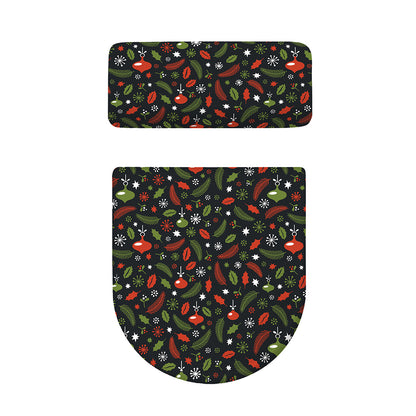 Christmas Decorations Pattern Print Toilet Lid And Tank Cover Set