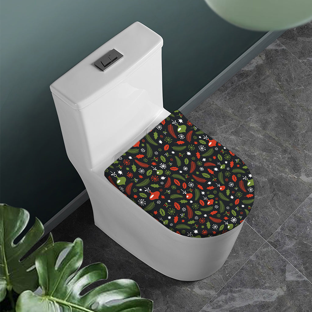 Christmas Decorations Pattern Print Toilet Lid Cover