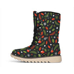 Christmas Decorations Pattern Print Winter Boots