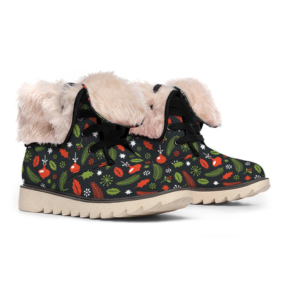 Christmas Decorations Pattern Print Winter Boots