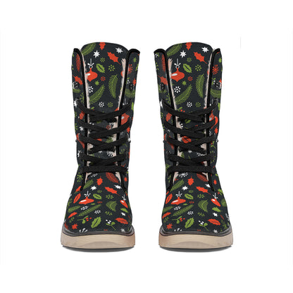 Christmas Decorations Pattern Print Winter Boots