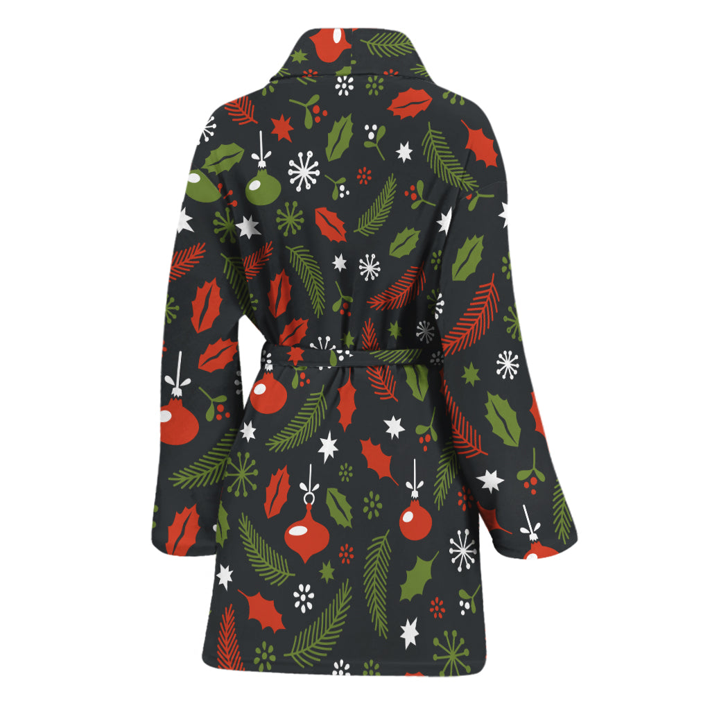 Christmas Decorations Pattern Print Women's Bathrobe