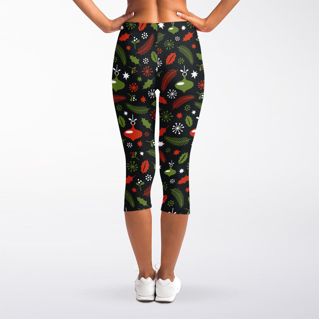 Christmas Decorations Pattern Print Women's Capri Leggings