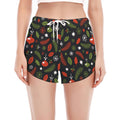 Christmas Decorations Pattern Print Women's Split Running Shorts