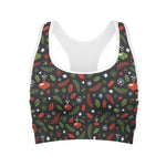 Christmas Decorations Pattern Print Women's Sports Bra