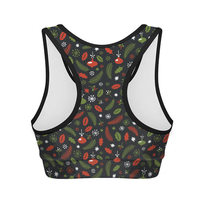 Christmas Decorations Pattern Print Women's Sports Bra