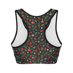 Christmas Decorations Pattern Print Women's Sports Bra