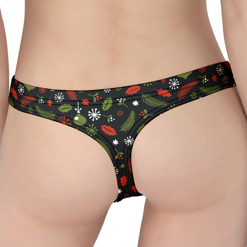 Christmas Decorations Pattern Print Women's Thong