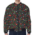 Christmas Decorations Pattern Print Zip Sleeve Bomber Jacket