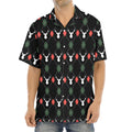 Christmas Deer Argyle Pattern Print Aloha Shirt