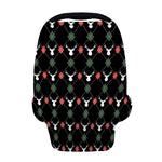 Christmas Deer Argyle Pattern Print Baby Seat Cover