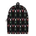 Christmas Deer Argyle Pattern Print School Backpack