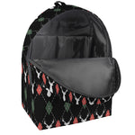 Christmas Deer Argyle Pattern Print Backpack