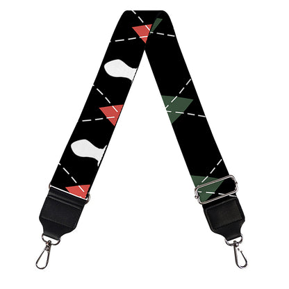 Christmas Deer Argyle Pattern Print Bag Strap