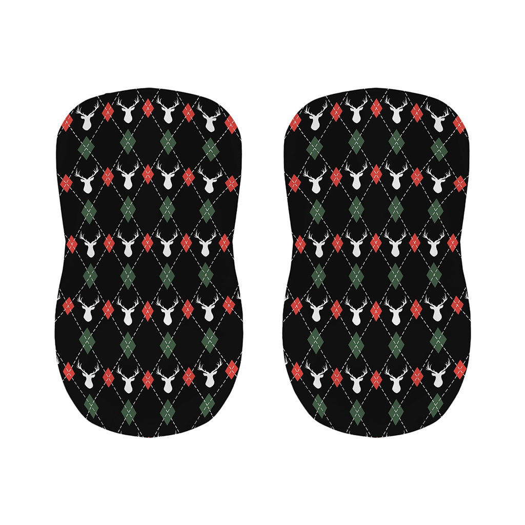 Christmas Deer Argyle Pattern Print Bar Stool Covers