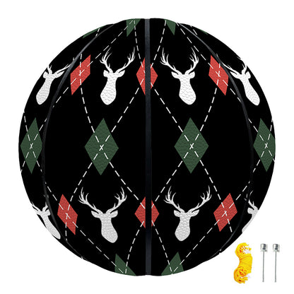 Christmas Deer Argyle Pattern Print Basketball