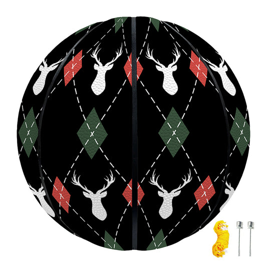 Christmas Deer Argyle Pattern Print Basketball