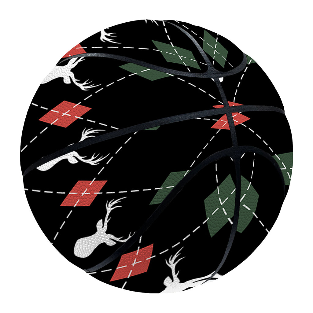 Christmas Deer Argyle Pattern Print Basketball