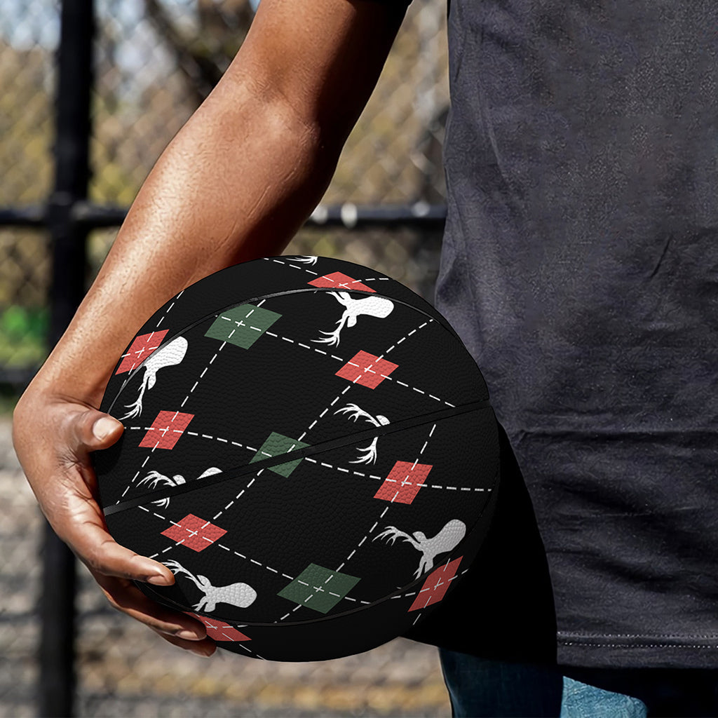 Christmas Deer Argyle Pattern Print Basketball