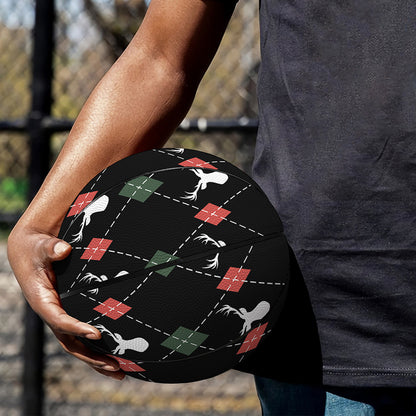 Christmas Deer Argyle Pattern Print Basketball