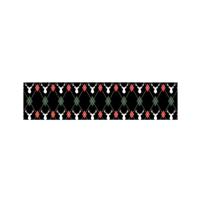Christmas Deer Argyle Pattern Print Bed Runner